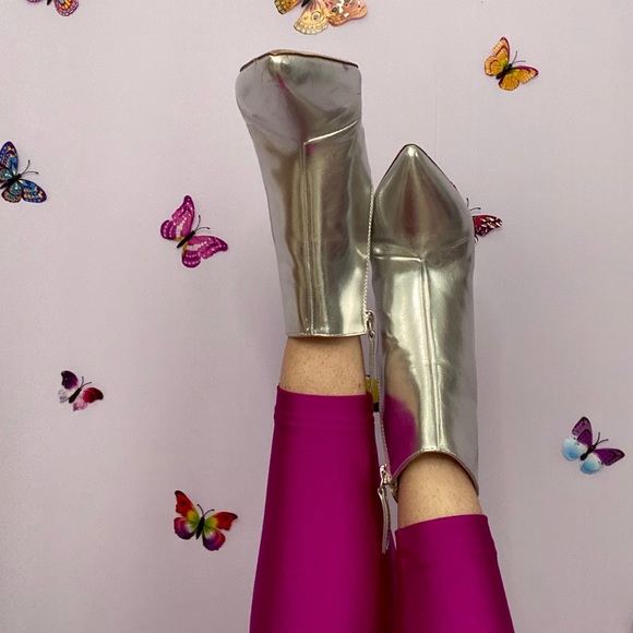 F21 Metallic Boots - Picture 3 of 3